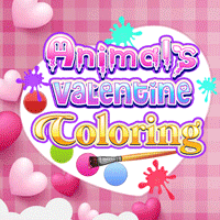 Animals Valentine Coloring