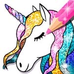 Unicorn Coloring Book Glitter